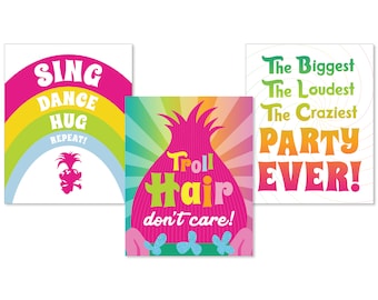 Trolls Inspired Wall Art Set