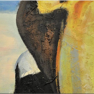 Acrylbild, Acrylmalerei auf Leinwand, handgemaltes Bild Pinguine Bild 3