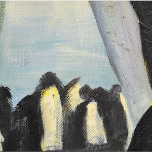 Acrylbild, Acrylmalerei auf Leinwand, handgemaltes Bild Pinguine Bild 8