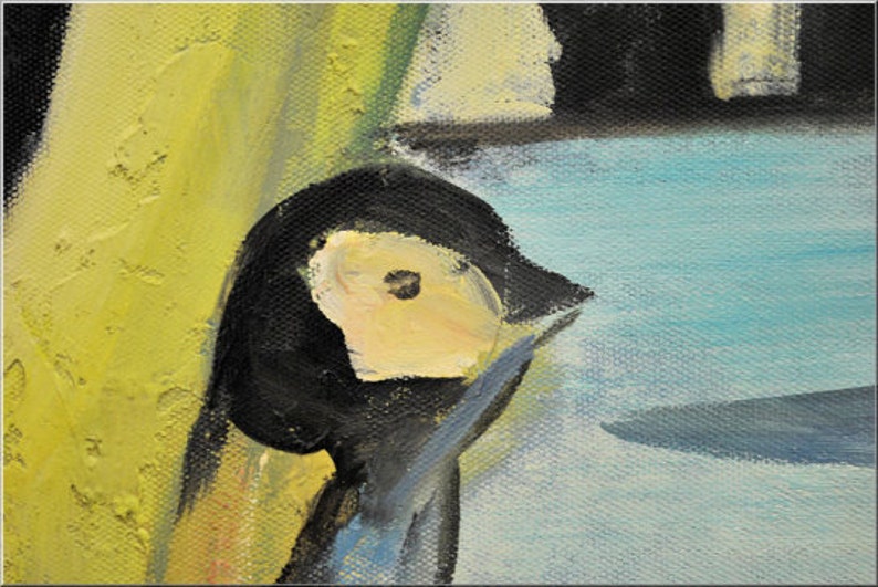 Acrylbild, Acrylmalerei auf Leinwand, handgemaltes Bild Pinguine Bild 5