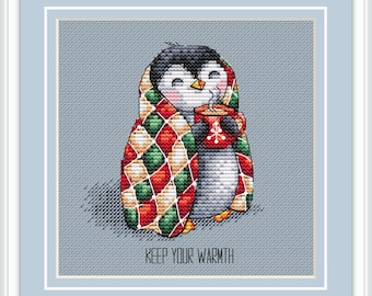 Lulu Wintry Christmas Festive Penguin Animal Cute Counted Cross Stitch Kit