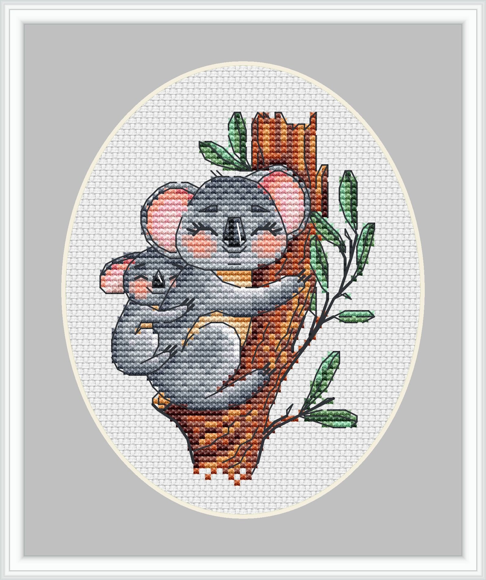 Koala Cross Stitch Pattern Modern Cross Stitch Forest | Etsy
