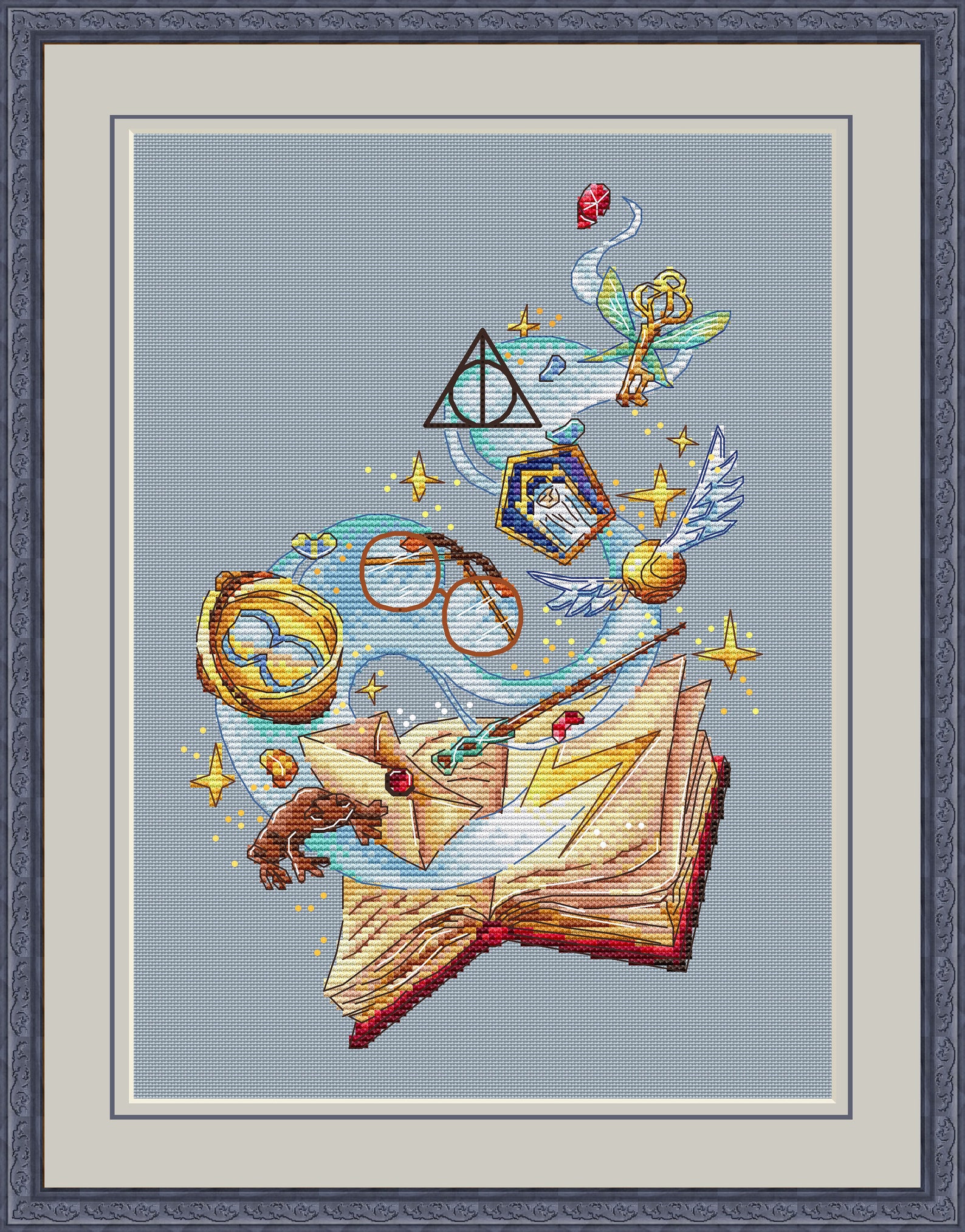 Book cross stitch pattern Modern cross stitch Magic book Etsy