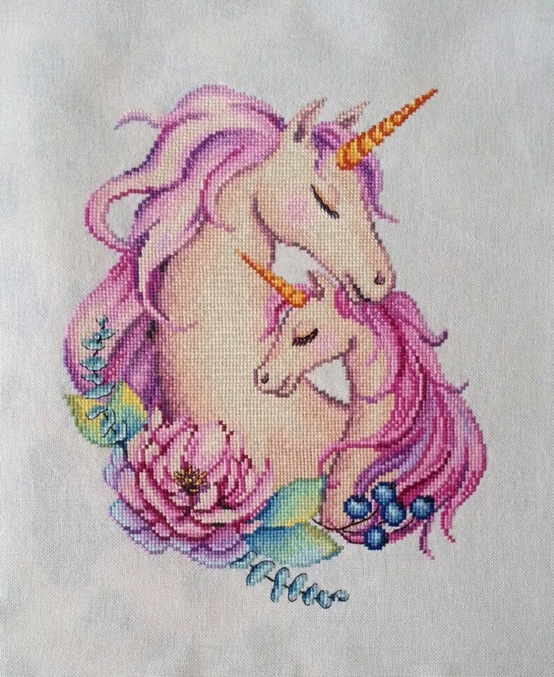 Unicorn Cross Stitch Pattern Modern Watercolor Cross Stitch Etsy