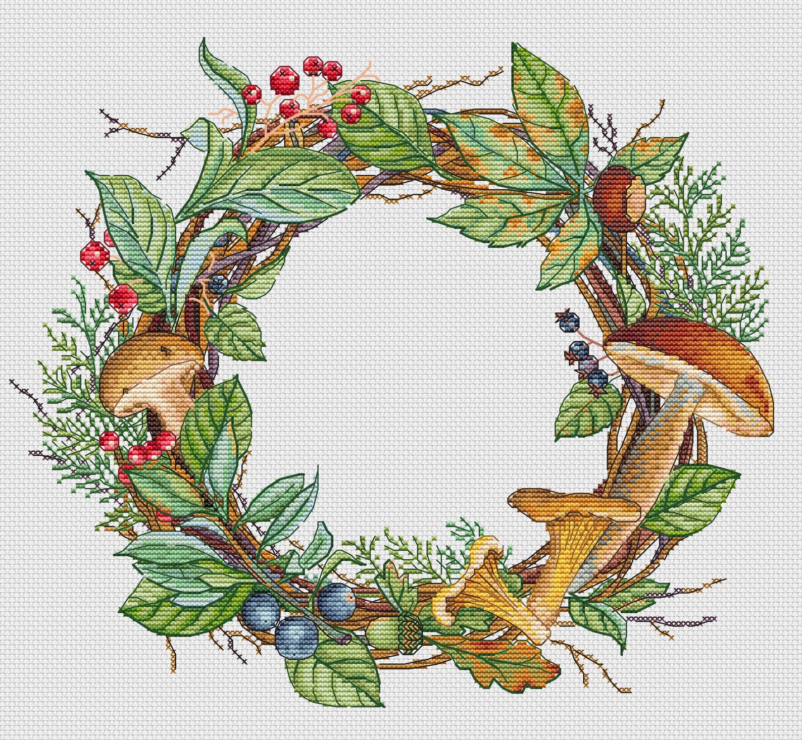 Cross Stitch Pattern Autumn wreath Counted cross stitch chart Etsy