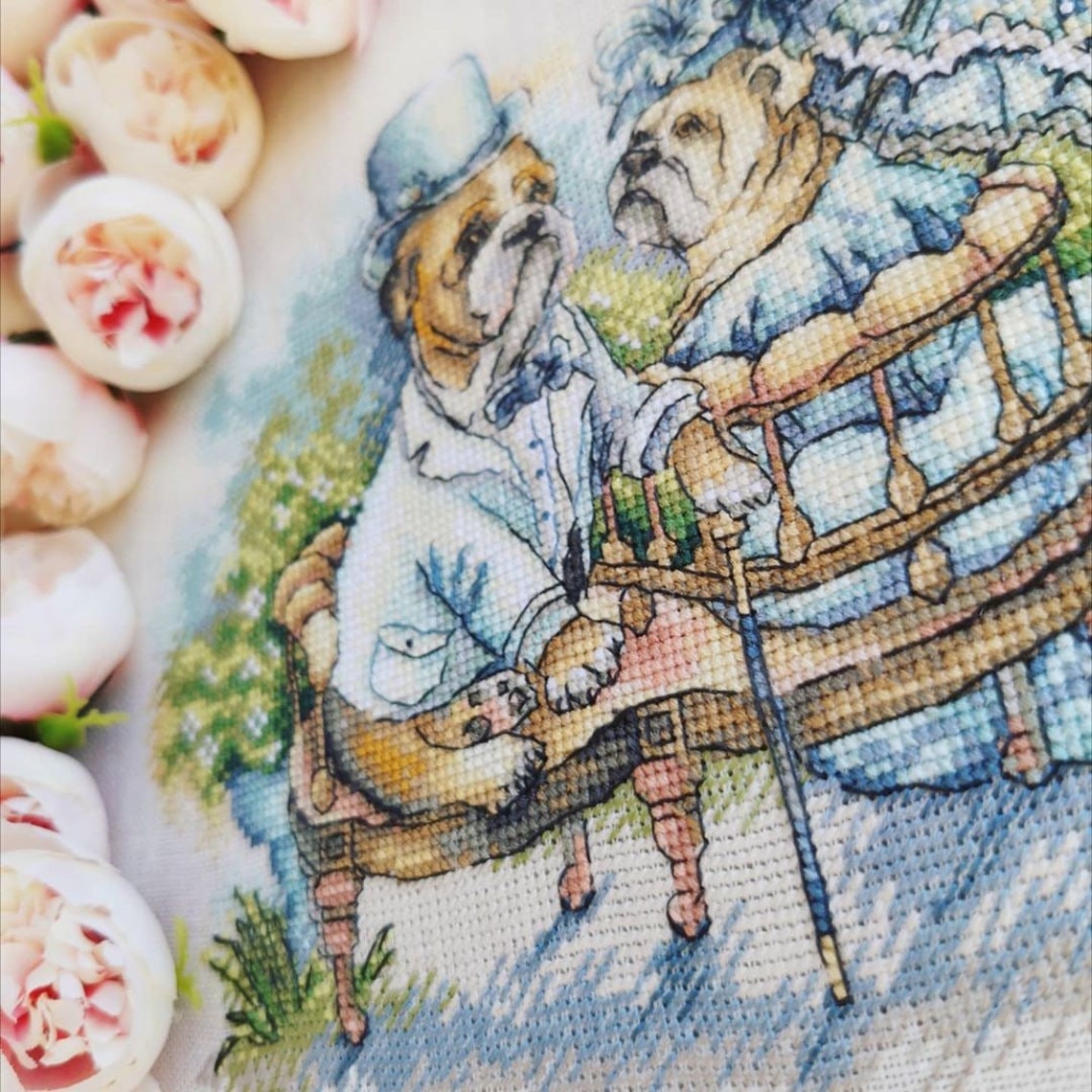 Dog Cross Stitch Pattern French Bulldogs Modern Cross Stitch Etsy