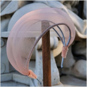 Wedding Guest Headpiece, Futuristic Crown, Avantgarde Headpiece, Pink Headband, Crinoline Crown Fascinator, Made in Italy, JCN