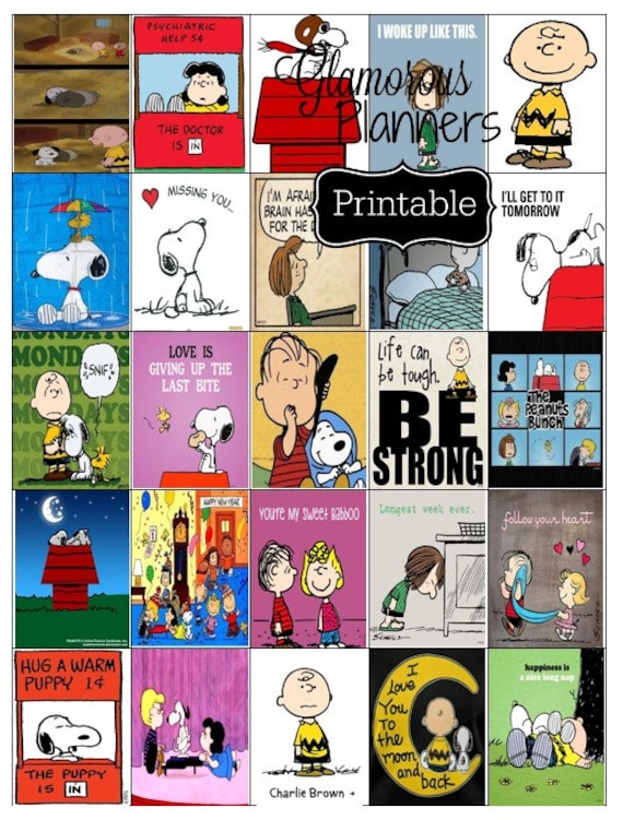 Charlie Brown Printable Sticker Kit Weekly Printable Happy | Etsy