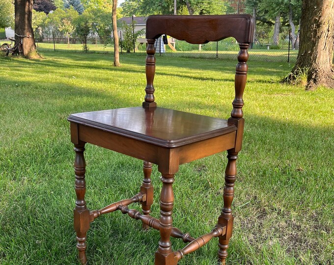 Antique Wood Accent Chair Stool Bulleye EG79 Etsy