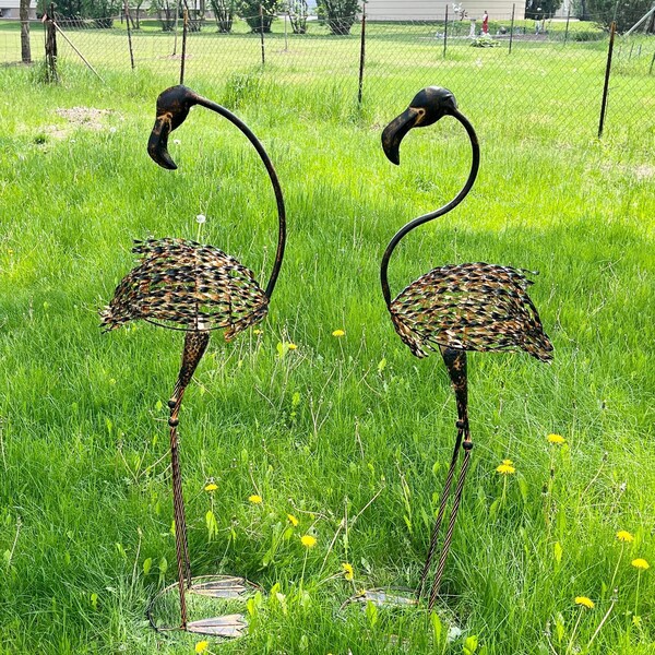 Metal Flamingo Yard Sculptures - Etsy