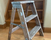Old Painter 39 s Ladder, Small 2 Rung Wood Ladder, Antique, Step Stool, Rustic Farmhouse, Home Decor, Garden Decor, Yard Art, Plant Stand