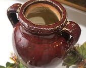 Primitive Salt Glazed Whiskey Jug, Double Handle Merchant Jug, Antique Stoneware, Sandstone Two Tone Jug, Pottery, Urn Style, Home Accents