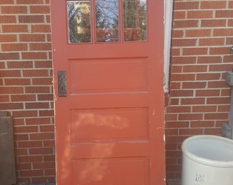 Antique Wood Entry Door Old Window Exterior Front Door 9 Etsy