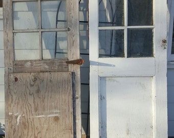 Dairy Farm Original United Old Wooden Barn Door With Hinges Architectural Salvage