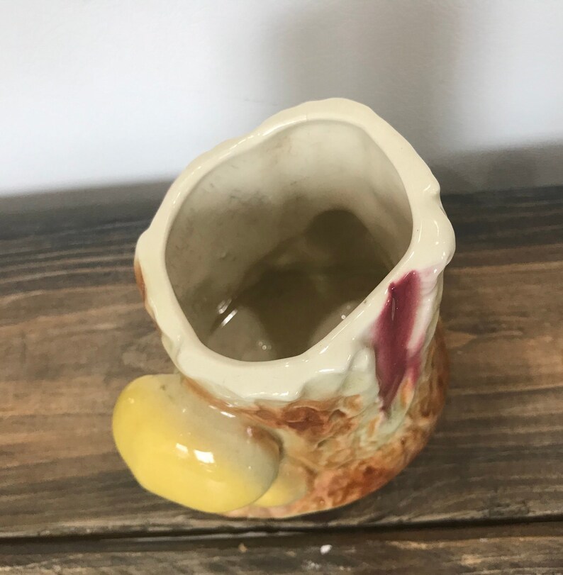 Cactus Antique Tree Stump Mushroom Planter Kitschy 70/'s Decor Small Ceramic Home Decor Air Plant Planting Pot Succulent Home Accents
