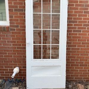Antique Glass Lite Wood Entry Exterior Door, Pantry Door, Architectural Salvage, Reclaimed, Renovation, Replacement Farmhouse 33.75" X 83"