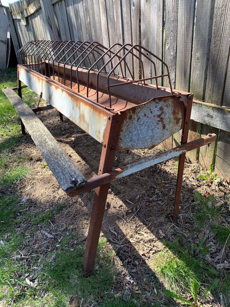 Primitive Chicken Feeder. Water Trough Galvanized Metal Etsy