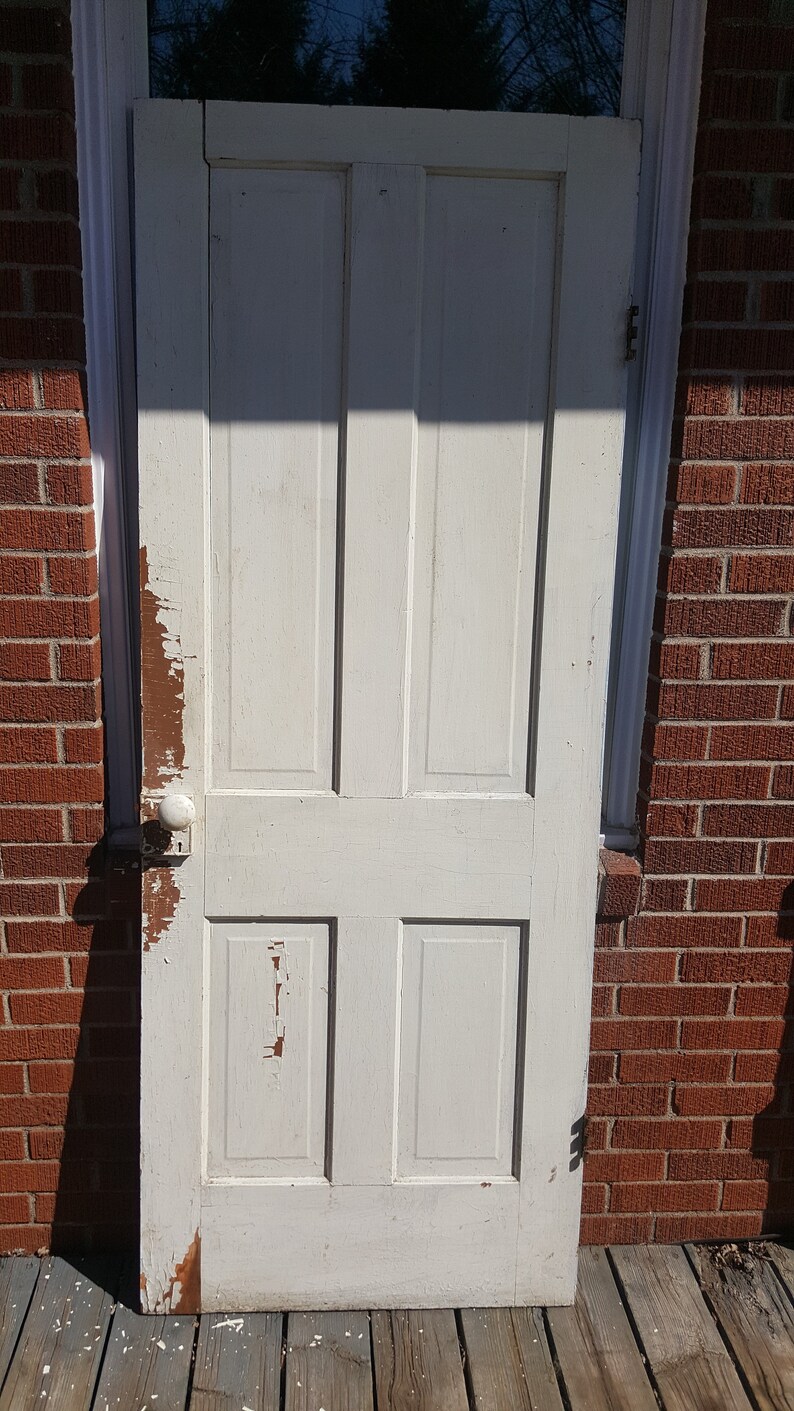 Antique Solid Wood Door 4 panel Interior Painted Wood Door Etsy