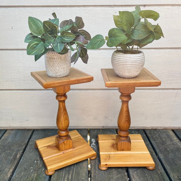 Vintage Wood Pedestal Plant Stand DR53-52