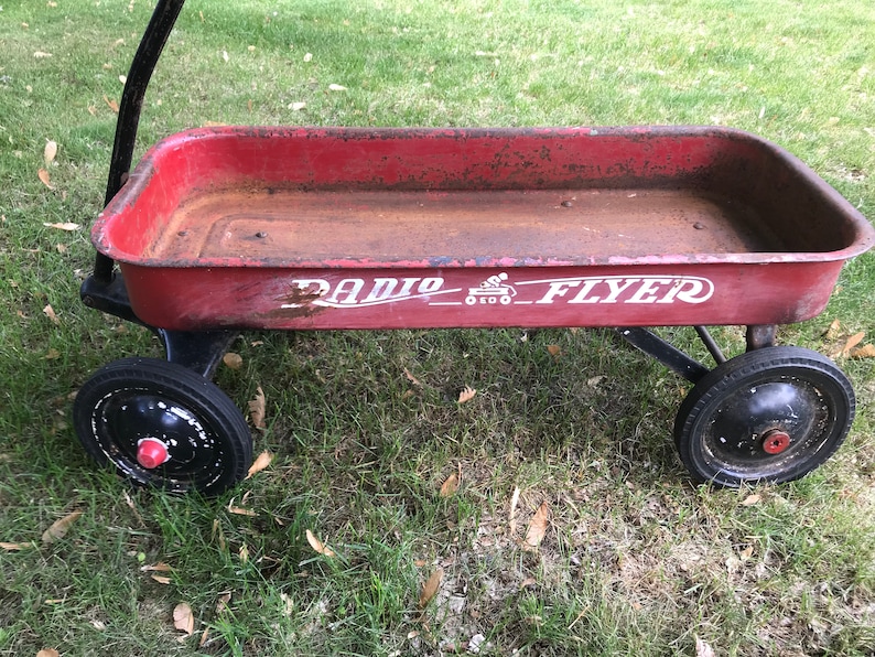 Antique Radio Flyer Wagon Full Size 90 1970's Red Etsy