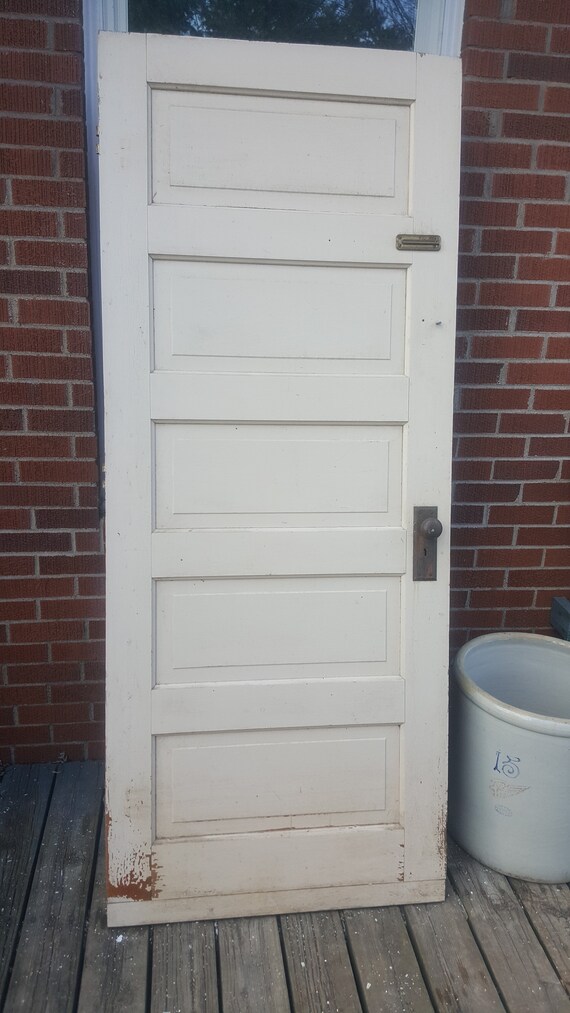 Old Wood Door Solid Wood Recessed Reclaimed Building Etsy