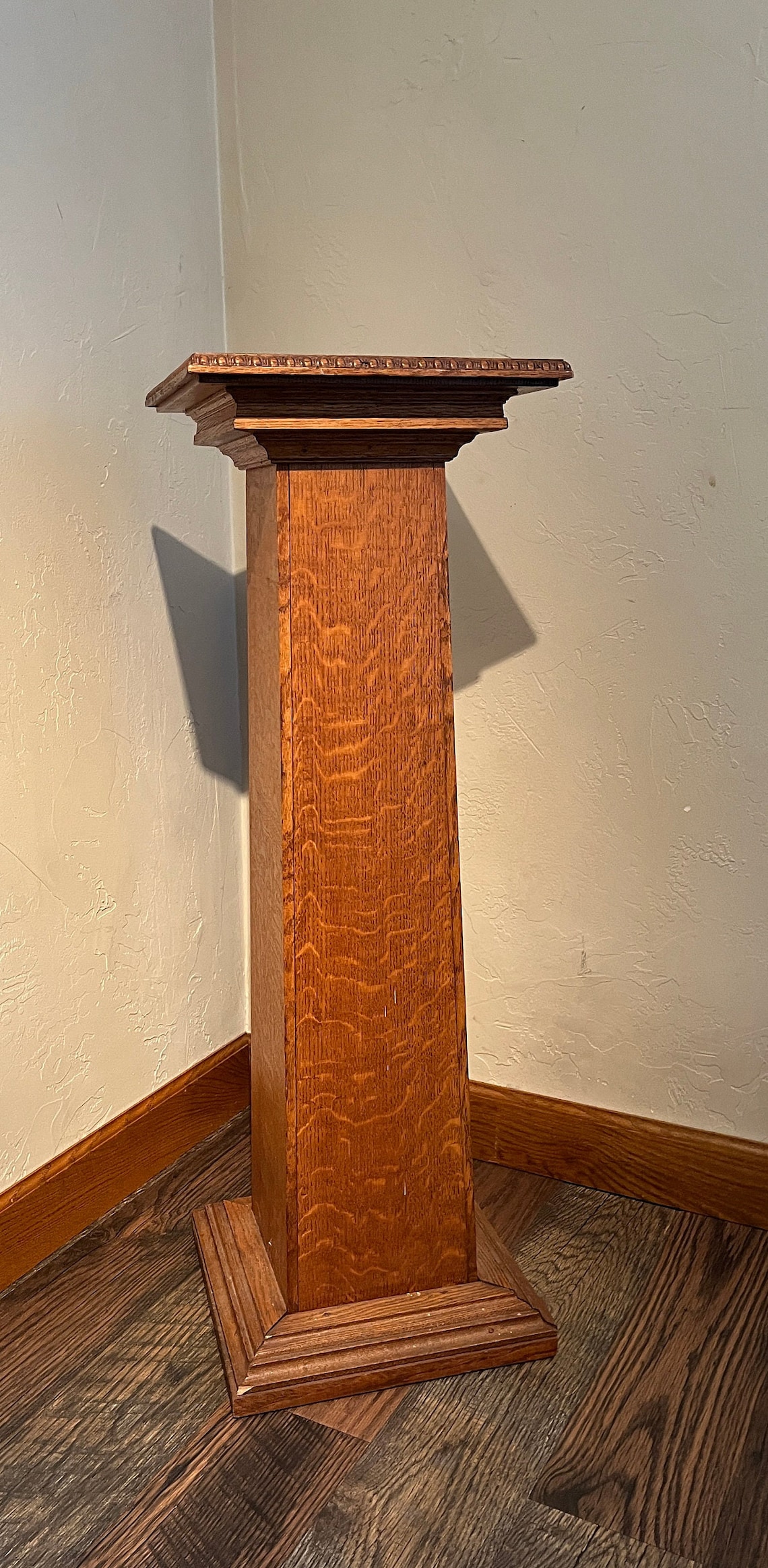 Antique Oak Pedestal Stand Mission Baluster Style Plant Stand Etsy