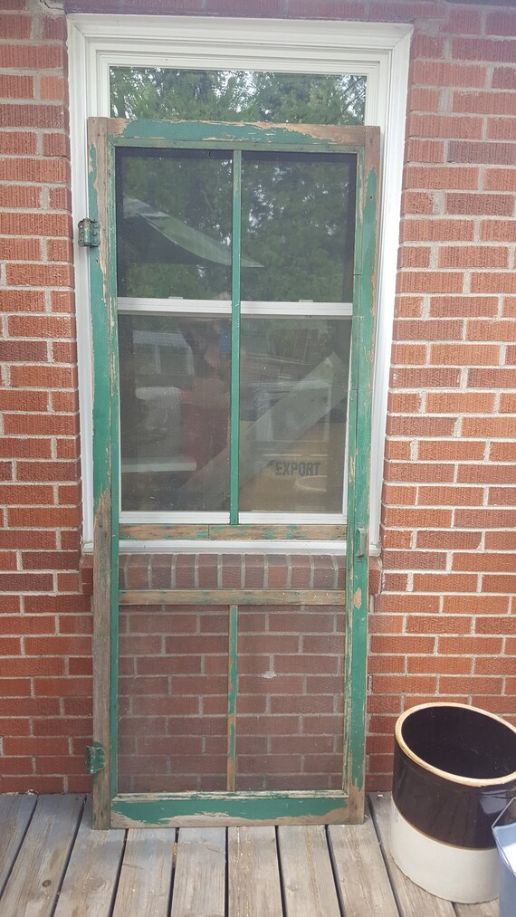 Antique Wood Frame Screen Door Building Supply Architectural Salvage Farmhouse Country Victorian Exterior Door Porch 32 X 80 1 4 Au6