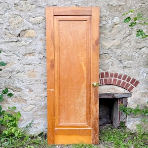 Antique Two Step Panel Wood Interior Door, Reclaimed. Renovation, Architectural Salvage 29 7/8&quot; x 77 3/4&quot; FL5-RH