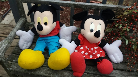 vintage mickey and minnie mouse stuffed animals