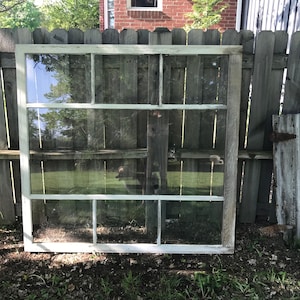 4 pane Farmhouse Salvage Rustic Home Decor Wavy Glass Lites Building Supply BA40 Architectural Salvage Antique Wood Window Frame