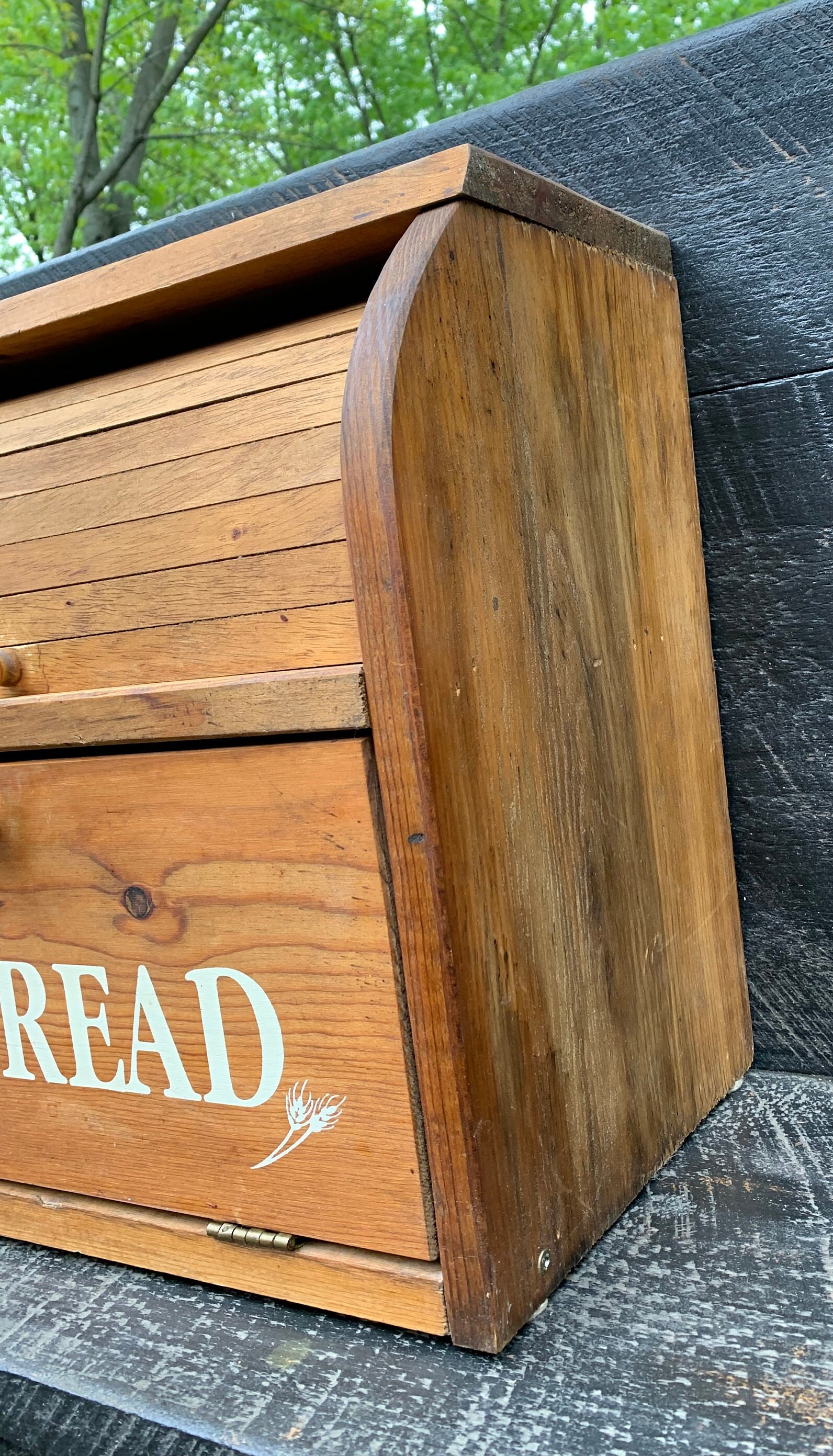 Vintage Wood Bread Box Pie Safe Rustic Farmhouse Bread Box Etsy