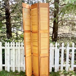 Antique Louvered Trifold Interior Door, Authentic Antique Doors, Architectural Salvage, Reclaimed, 36&quot; x 87 1/2&quot;, 12&quot; Panels FG97
