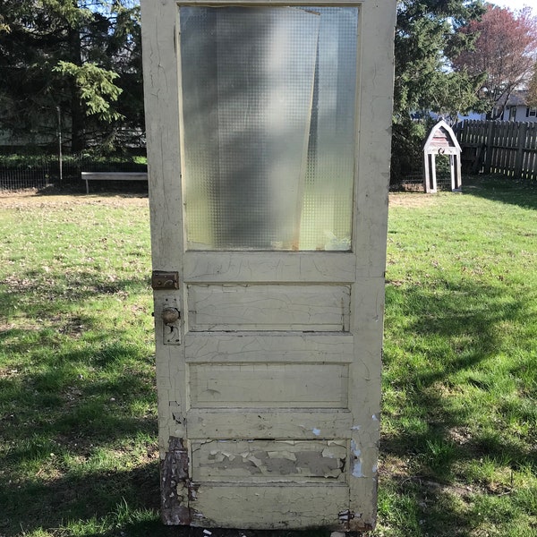 Antique Exterior Entry Door, NO Glass, Reclaimed, Replacement, Renovation, Building Supply, Architectural Salvage 31 5/8 x 79 1/2" BT69