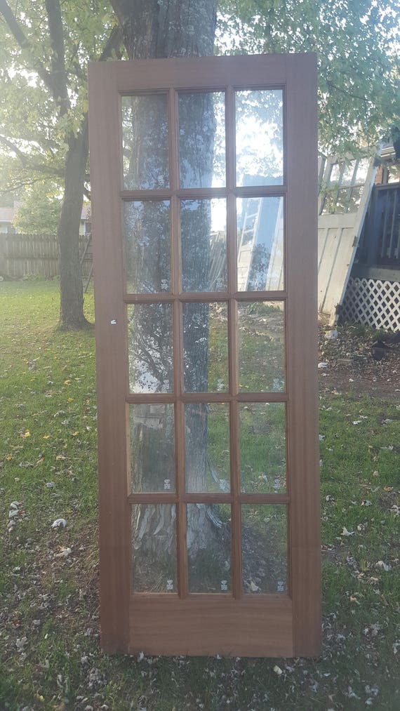 Antique Glass Lite French Doors Architectural Salvage 15 Pane Interior Door Building Supply Farmhouse 30 X 80 Al94