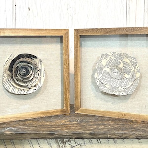 Floral Paper Art Framed Neutral Black/White 3D Wall Hanging Decor ER2