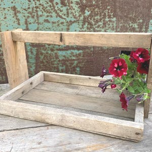 Vintage Wood Handled Fresh Berry Crate Basket Primitive Farmhouse Wood Tray
