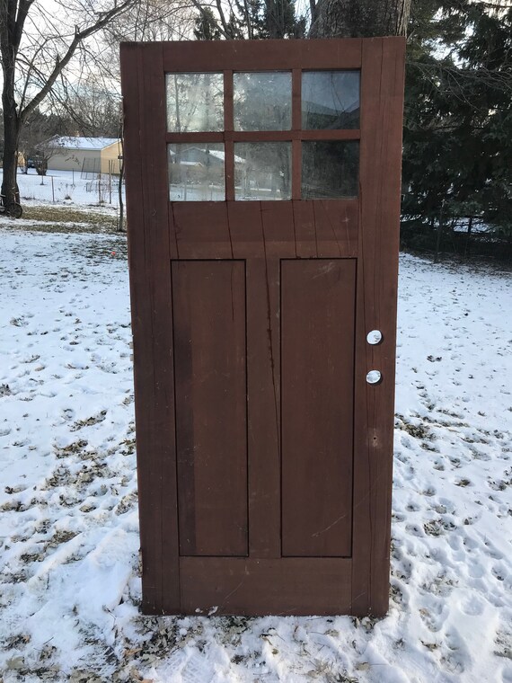 Antique Craftsman Exterior Window Solid Wood Door Entry Front