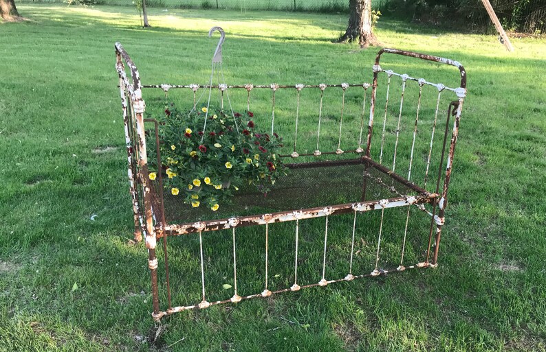 Antique Cast Iron Baby Crib Outdoor Patio Furniture Love Etsy
