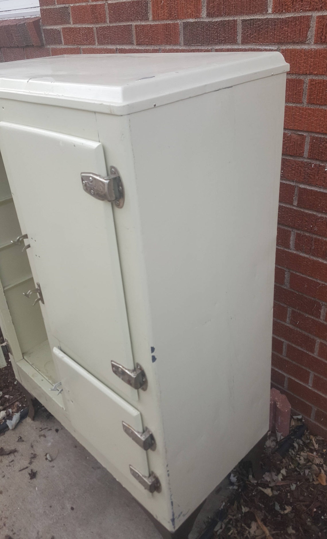 Antique Metal Ice Box Old Metal Ice Chest Original Hardware Etsy