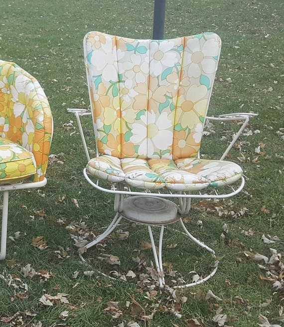Mid Century White Iron Swivel Chair Vintage Patio - Vintage Homecrest Patio Furniture Cushions Mid Century White Iron Swivel Chair Vintage Patio - Vintage Homecrest Patio Furniture Cushions