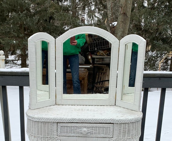 White Wicker Tri Fold Tabletop Vanity Mirror Pier One Canada White Wicker Tri Fold Tabletop Vanity, Pier One Mirror Vanity