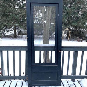 Antique Wood Screen Door, Farmhouse Pantry Door, Architectural Salvage, Reclaimed, 32" x 81.25"