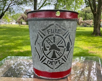 Fire Fighter Fireman Metal Sign Cut Out Sap Bucket Planter Laser Cut Out Porch Decor Yard Garden Art Home EB46