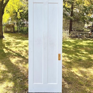 Antique Wood Recessed Two Panel Interior Door, Reclaimed Architectural Salvage, Restoration, Renovation 29 5/8&quot; x 83&quot; EV92-LH