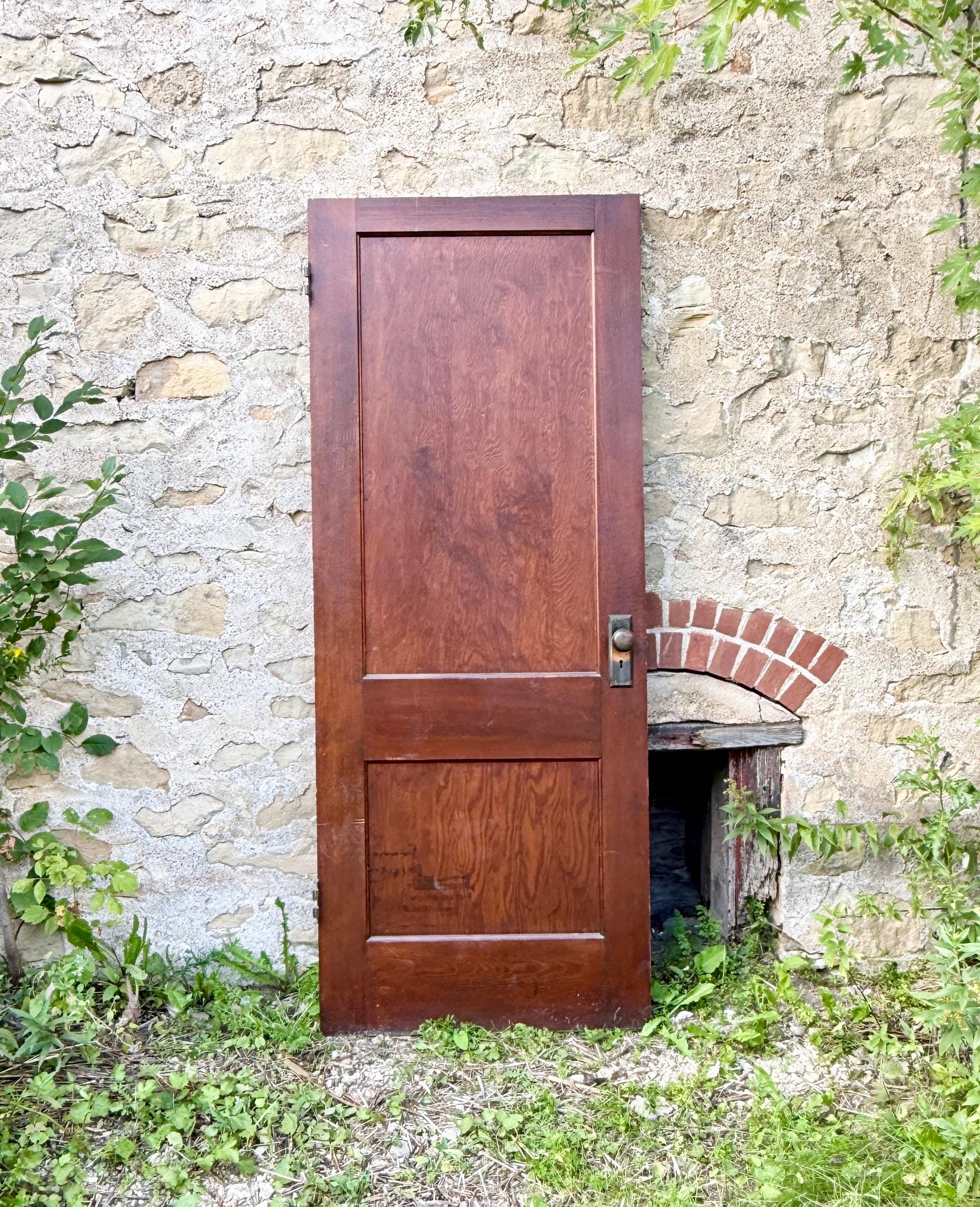 Antique Two Panel Interior Door, Reclaimed, Architectural Salvage