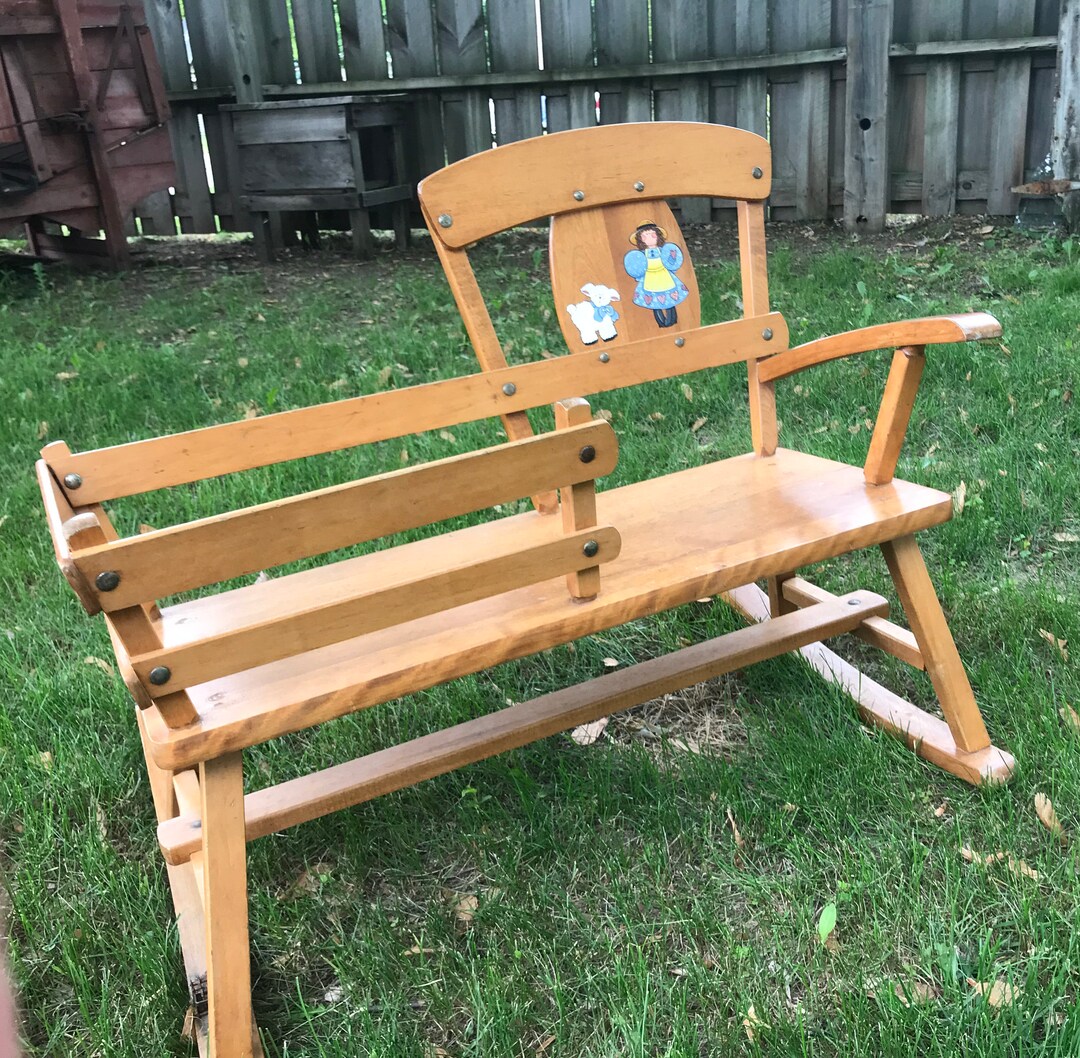 Antique Musical Mammy Bench Rocking Chair Cradle for Display Etsy