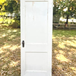 Antique Two Panel Interior Wood Door Farmhouse Shaker Reclaimed Architectural Salvage Renovation 30&quot; x 78 3/4&quot; EX10-LH