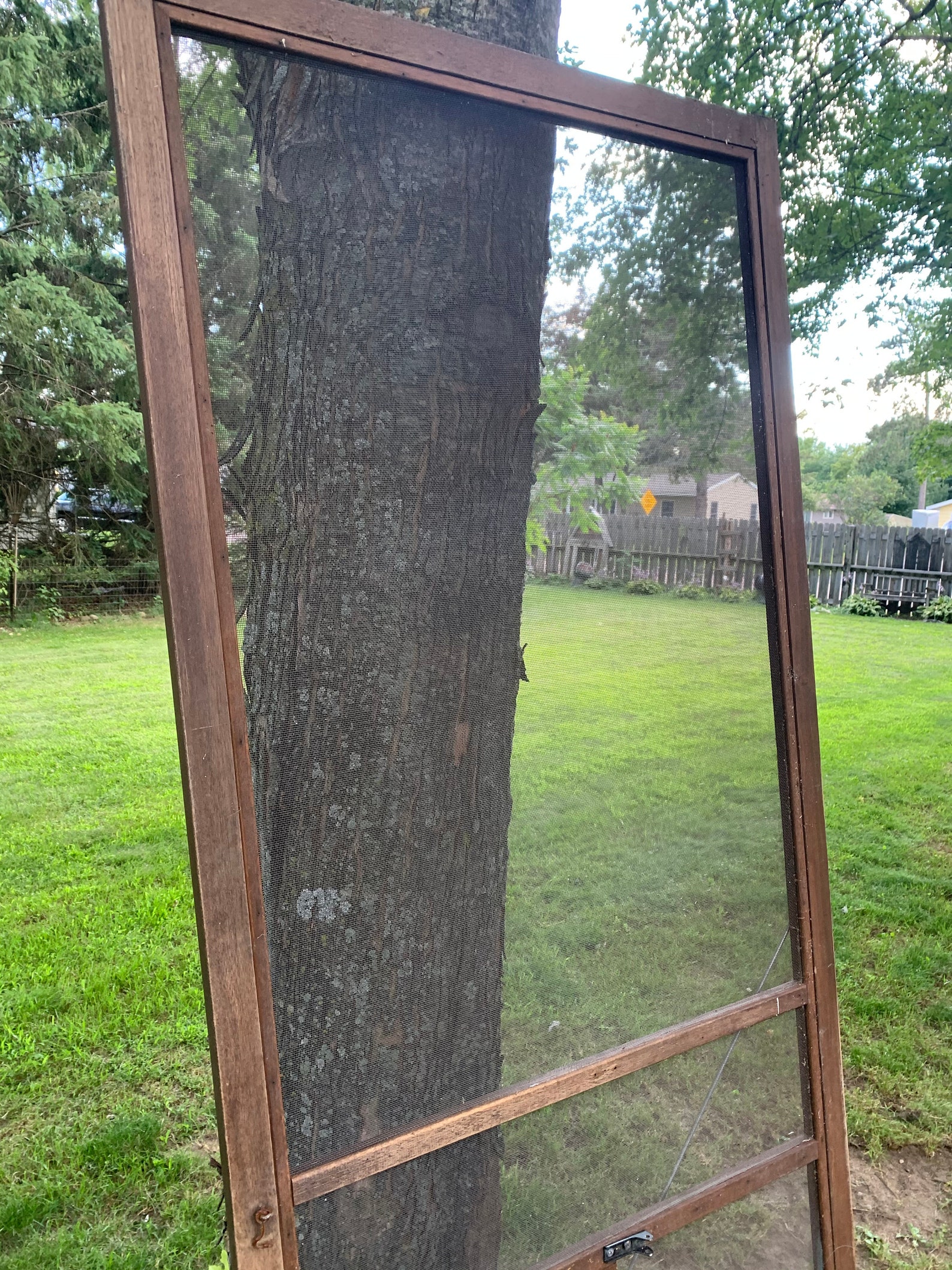 Antique Wood Screen Storm Door Glass Lite Pantry Door Etsy