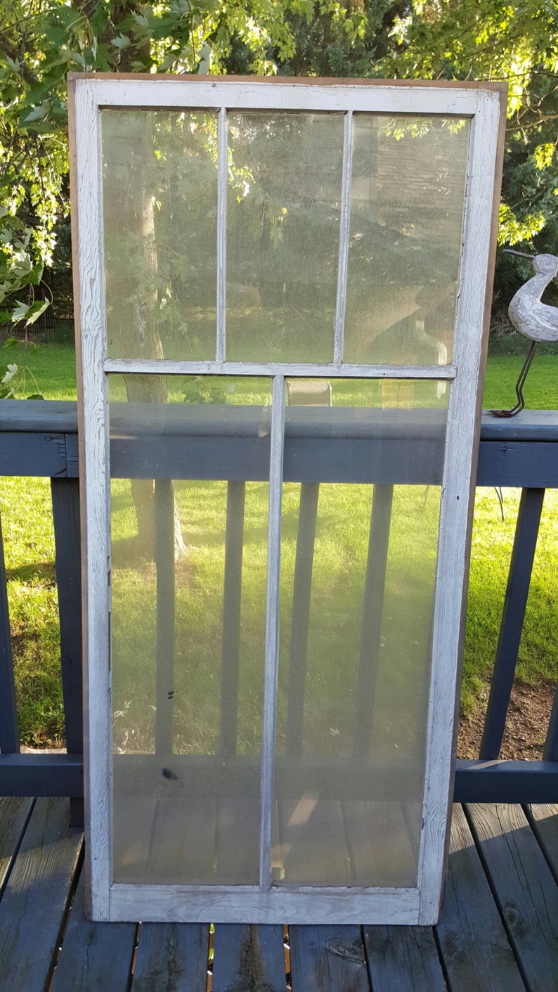 Architectural Salvage Home Decor 5P Farmhouse Wall Hanging Building Supply Old Wood Window Frame 5 Pane Farmhouse Replacement Window