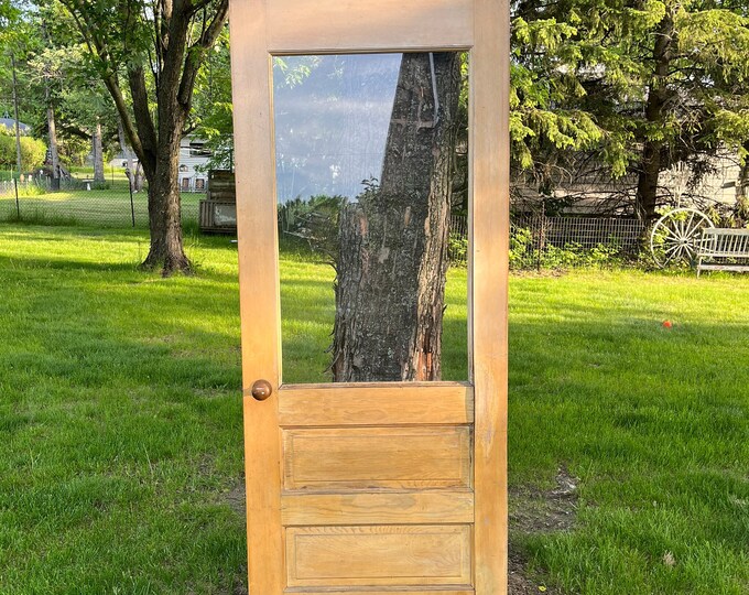 Antique Wavy Glass Wood Entry Door, Farmhouse, Architectural Salvage